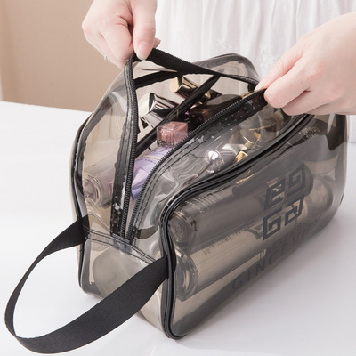 透明PVC化妆包女大容量手提ins风