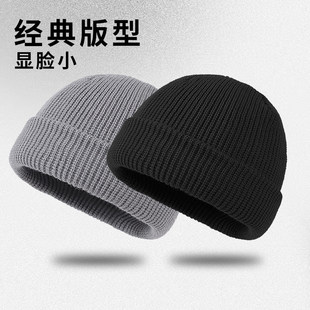 帽子男士秋冬季毛线帽冷帽潮牌百搭瓜皮帽春秋保暖雅痞针织帽男款