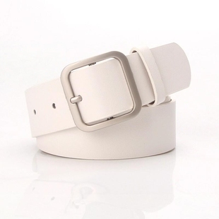 字母腰带男女学生韩版百搭束腰皮带装饰裙子腰带针扣白色皮带女款
