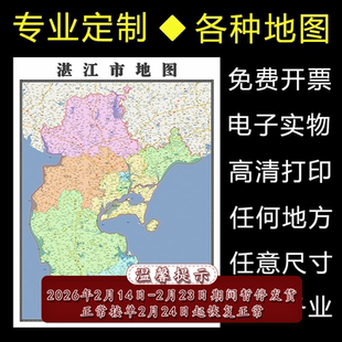湛江市地图1.1m广东省全图行政信息交通区域划分高清新款贴图现货