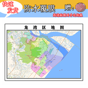 龙湾区地图1.1m全图现货浙江省温州市行政交通区域划分高清墙贴