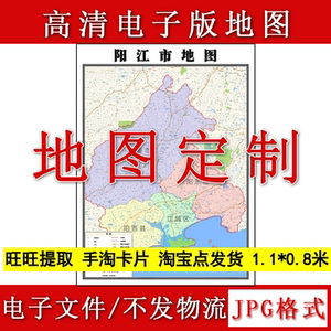 阳江市电子版地图1.1m广东省JPG格式高清新款行政交通区域划分