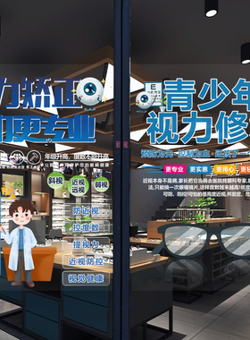 眼镜店玻璃广告贴纸推拉门蔡司镜片配镜验光装饰静电海报玻璃贴膜
