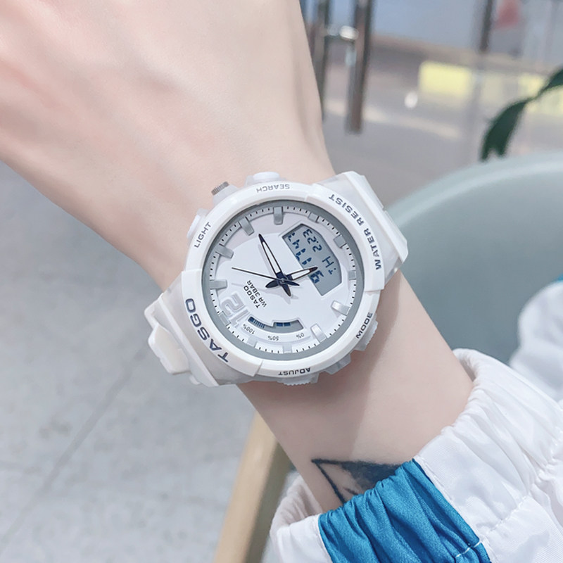 手表女机械小众夏季ins风白色电子初高中小学生少女儿童2021新款