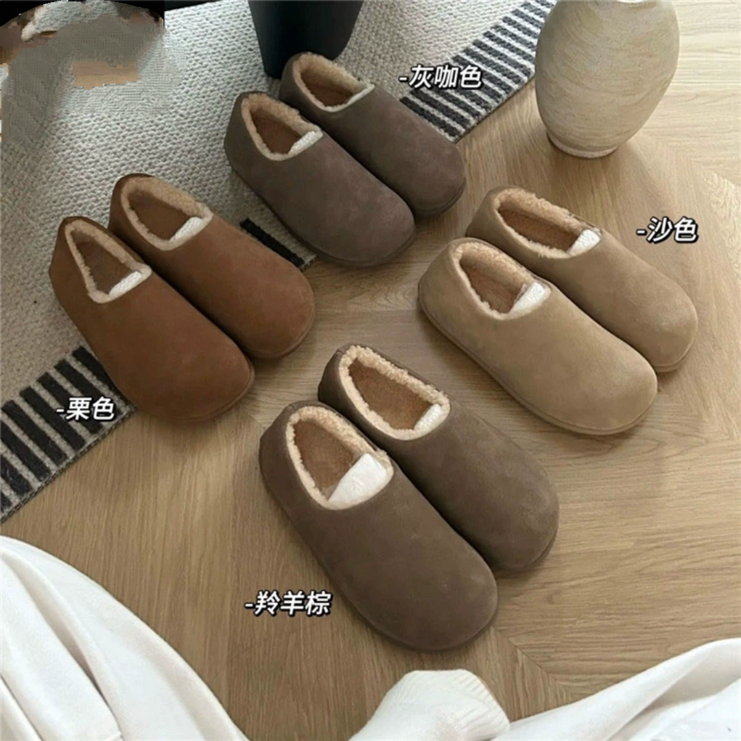 软牛皮~真皮厚底小土豆勃