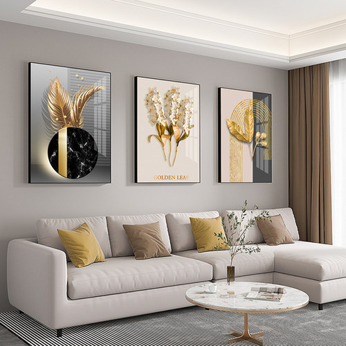 现代简约客厅装饰画 画沙发背景墙挂画 画北欧轻奢三联大气饭厅卧