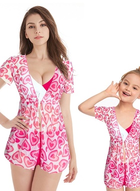 亲子印花分体比基尼泳衣Mother-Child Printed Two-Piece Bikini