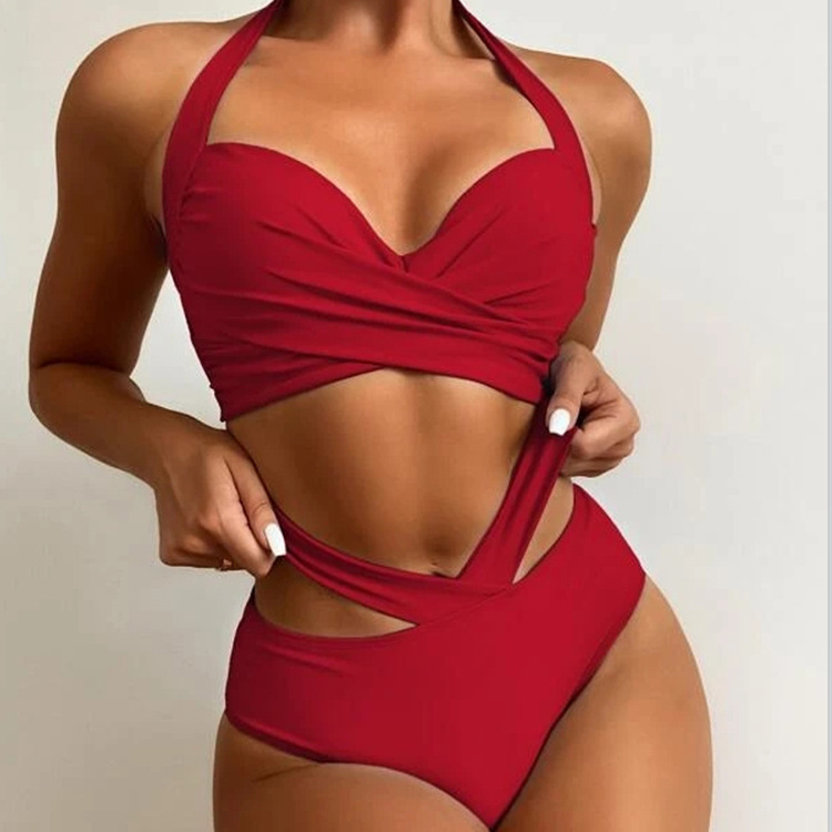 bikini swimsuit swimwear swimming suit 2piece two high waist