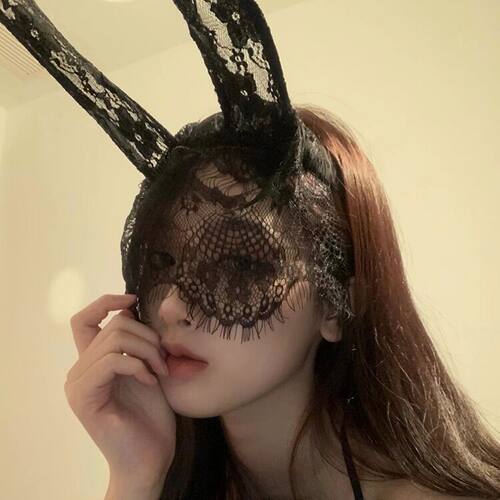 韩国可爱蕾丝猫耳朵发箍女网红洗脸压发头箍兔耳朵COS拍照头饰品