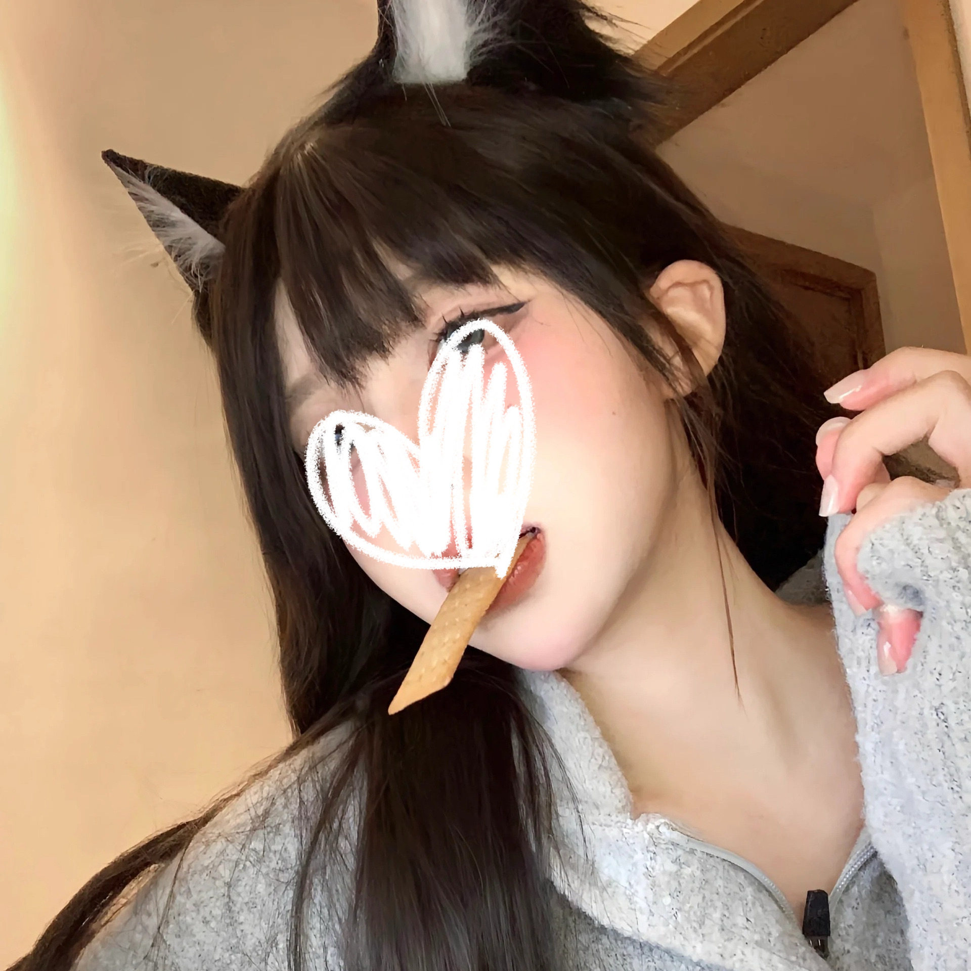 黑白猫耳朵头饰发箍发髻毛绒兽耳发饰cos拍照可爱发卡lolita头箍图片
