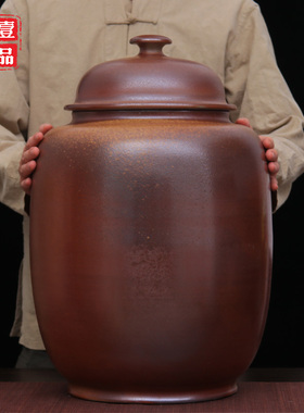 云南建水紫陶大号水缸密封罐大号家用抽水茶水缸陶泥罐客厅S82