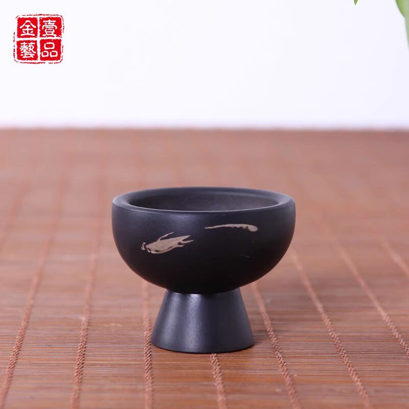 云南建水紫陶纯手工陶泥酒杯盏15ml明休小酒杯子紫陶杯白酒杯Q99