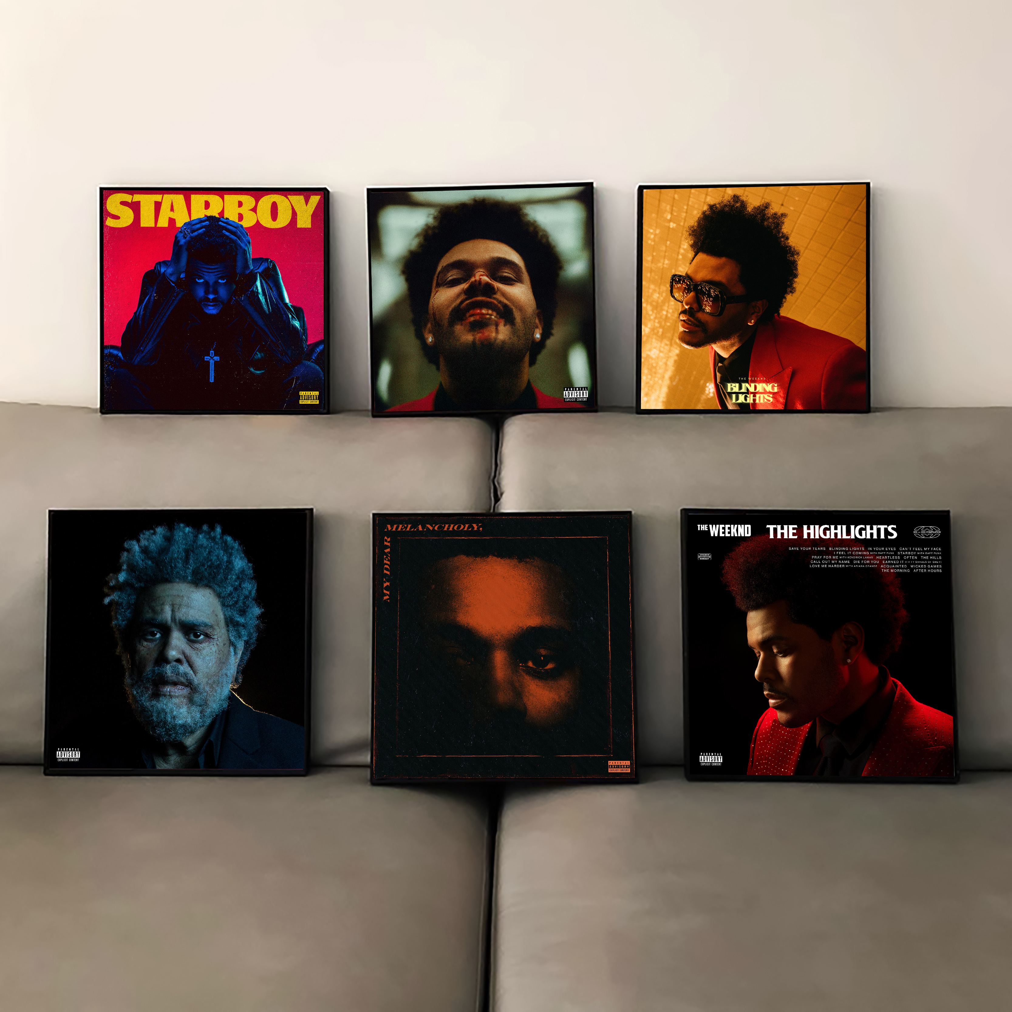 威肯装饰画theweeknd专辑封面盆栽哥周边海报挂画小酒馆KTV墙壁画