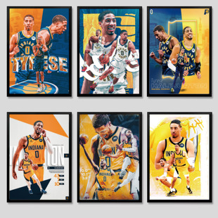 NBA步行者哈利伯顿周边海报相框挂画客厅卧室壁画宿舍球星装饰画