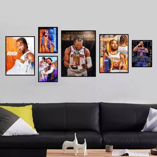 NBA尼克斯布伦森周边海报挂画球星周边定制相框客厅宿舍装饰画