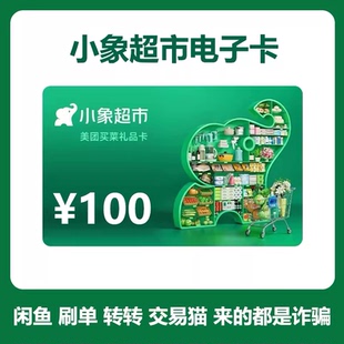 【小象超市】购物电子卡100元  电子礼品卡 卡密兑换 买菜省心