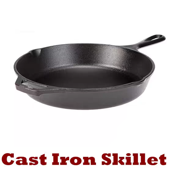 Cast Iron Skillet Frying Pan Use in the Oven on Stove Grill