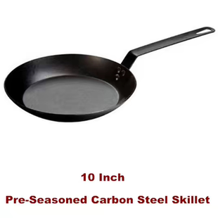 Pre-Seasoned Carbon Steel Frying Pan Skillet Stove Grill