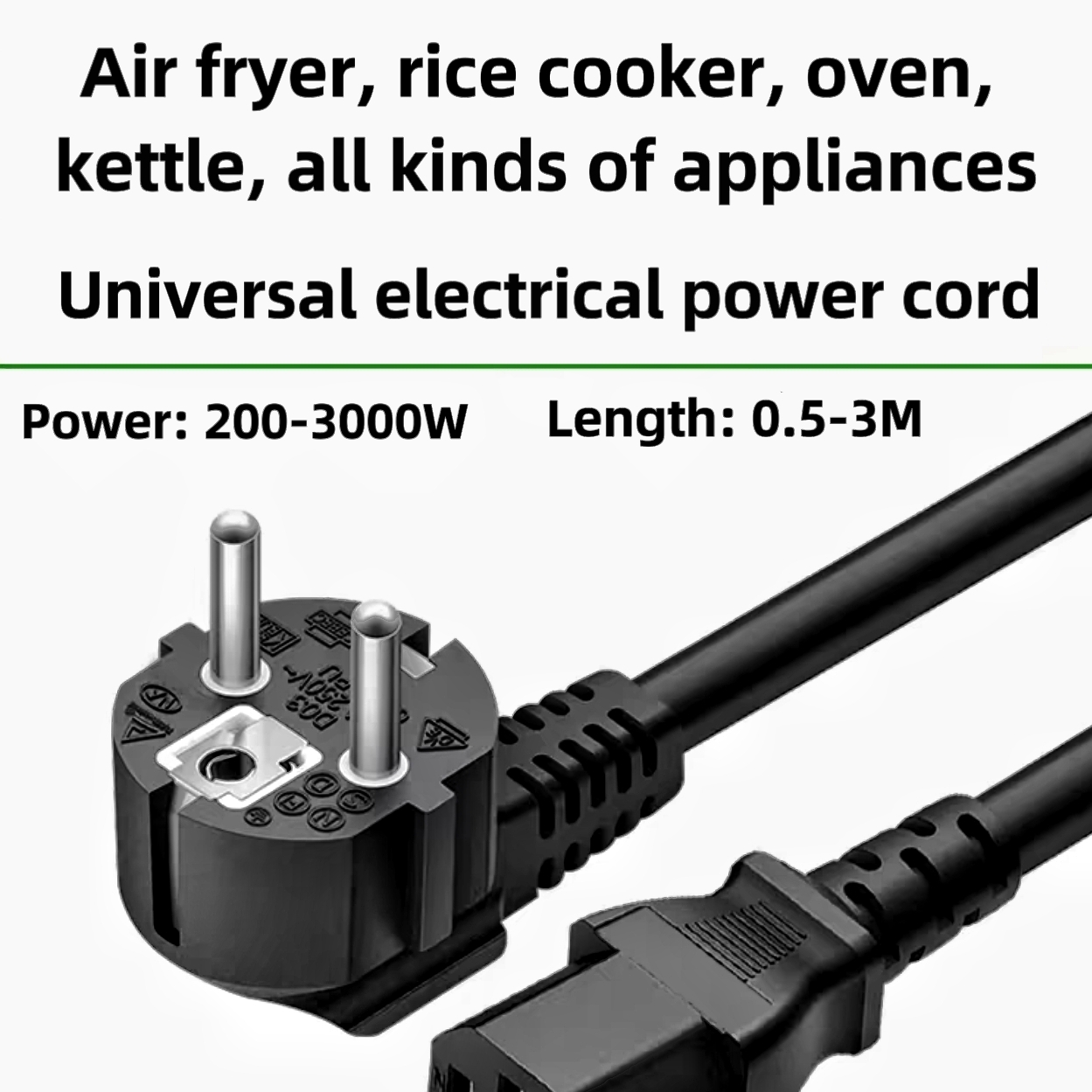 UK、EU、plug Electrical power cord adapter wires cables