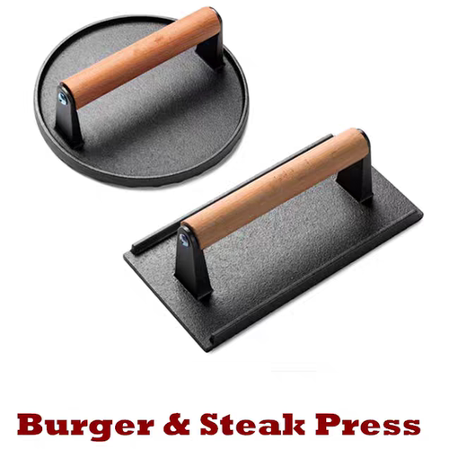 Cast Iron Grill Press Burger Steak Griddle Skillet BBQ tools