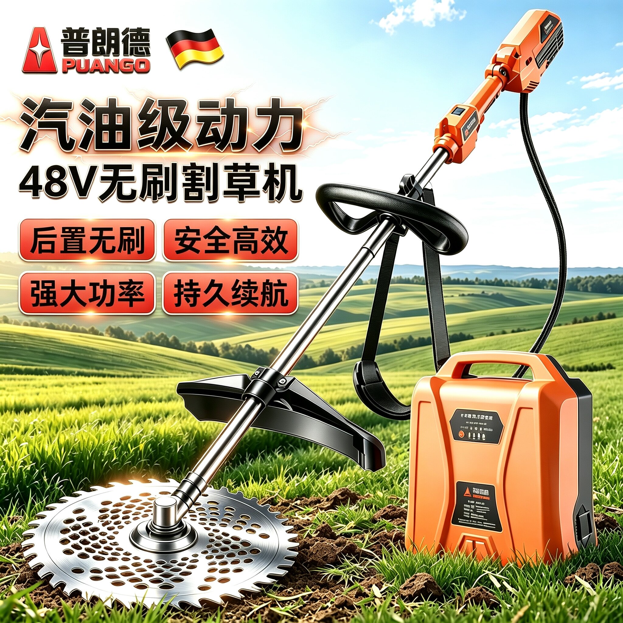 电动无刷割草机大功率农用除草机