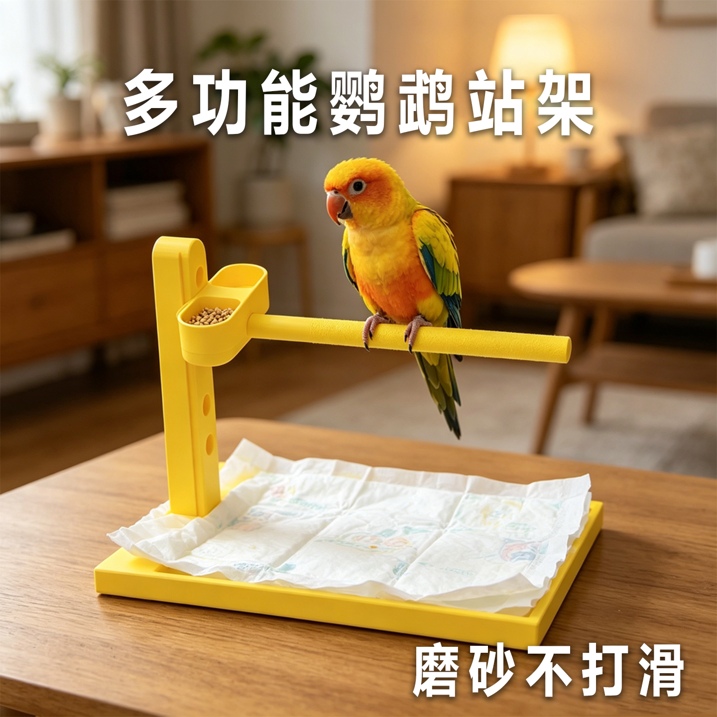 鹦鹉站杆磨砂磨爪棒鸟站架解闷