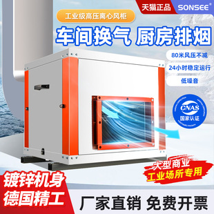 静音高压风柜厨房排油烟工业商用通风耐高温380v大吸力离心风机