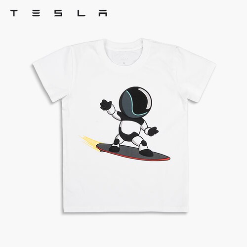 特斯拉（Tesla）官方 童装 Tesla Optimus 人形机器人冲浪 T恤