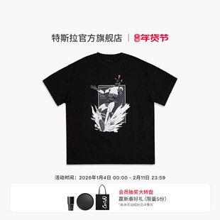 特斯拉（Tesla）官方 男士 Tesla Optimus 电子滑步 T恤