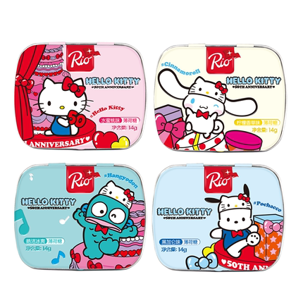 【HelloKitty50周年】Rio三丽鸥口气清新无糖薄荷糖休闲糖果零食