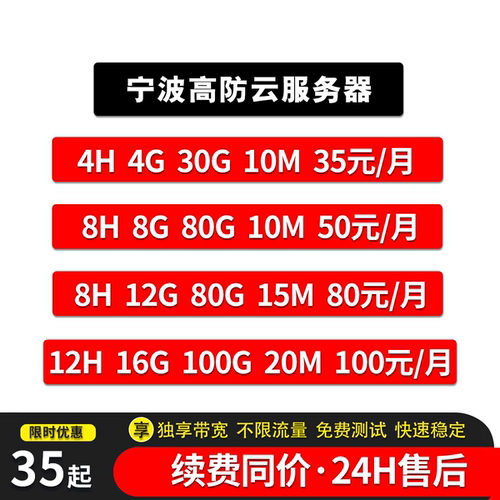 独享带宽云主机服务器租用带宽