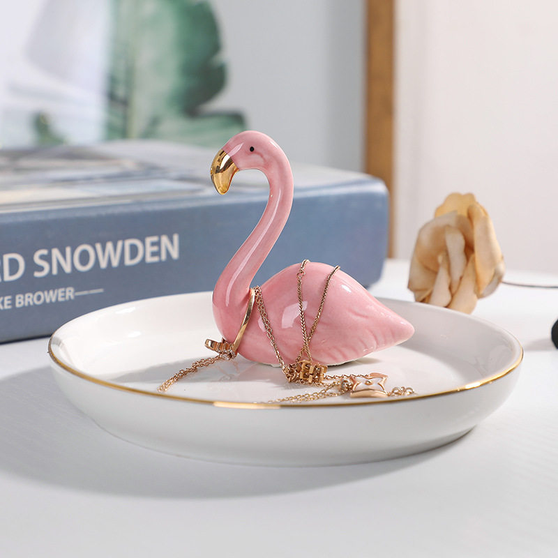 抖音新款欧式陶瓷电镀首饰盘珠宝项链戒指盘收纳托装饰创意摆件工