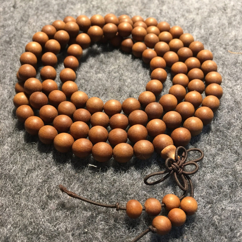 抖音同款巴布亚老檀香8mm108颗佛珠手串木质佛珠沉水媲美老檀黑肉