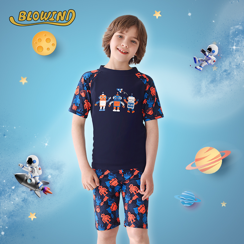 blowind男童泳衣速干短袖