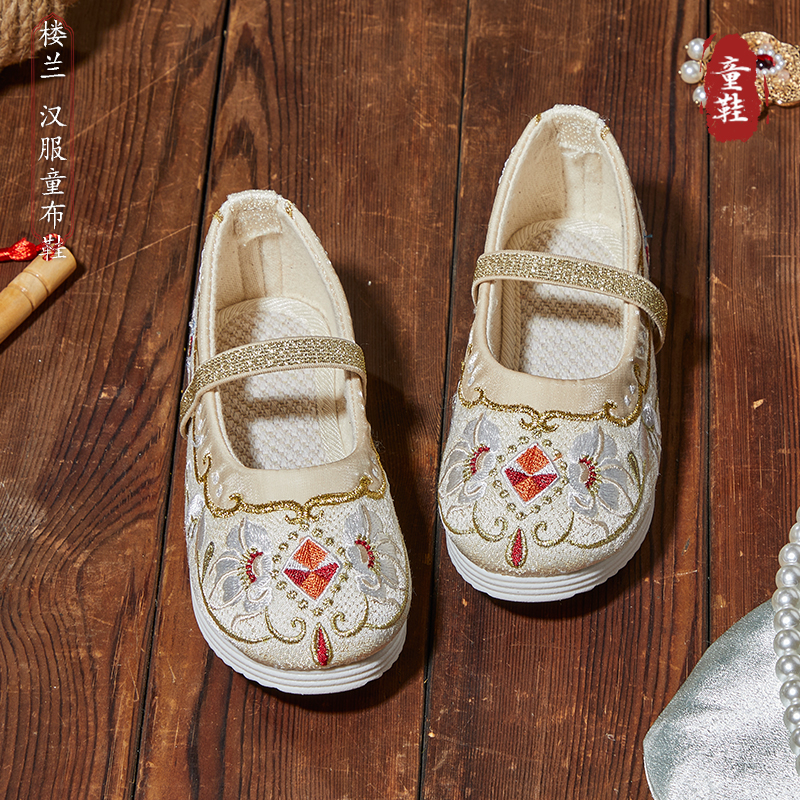 全網熱銷10000+女童漢服鞋繡花