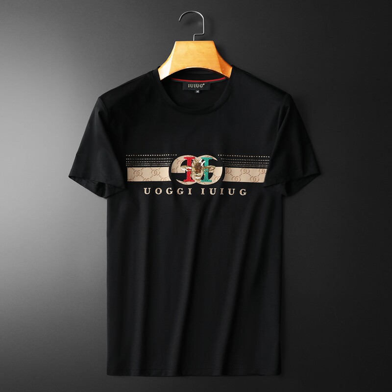 2024夏季欧货IUIUG欧货时尚潮流丝光棉短袖t恤男D320-51031-P75,男装T恤,电商D320(原D215)
