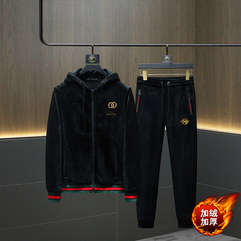 2023冬季金丝绒新款IUIUG休闲卫衣运动套装D320-T98196-P300，男装休闲套装，电商D320(原D215)