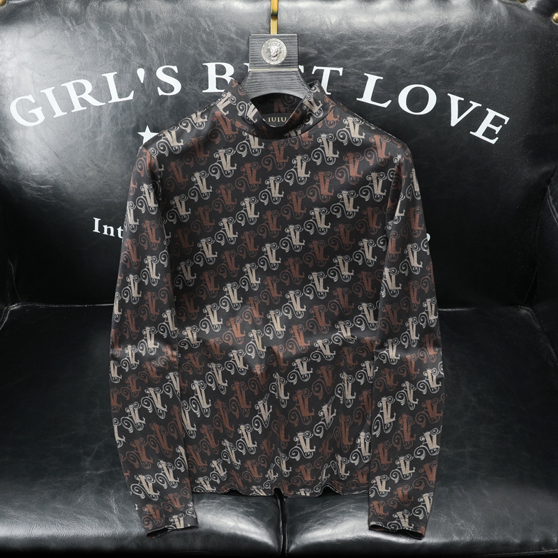 2025秋冬新款IUIUG轻奢潮流高领卫衣打底衫沙发D320-87876-P100，男装卫衣，电商D322