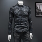 2025秋冬新款轻奢品质半高领数码打底衫D320-88392-P100，男装卫衣，电商D322