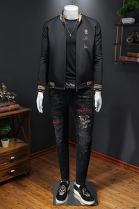 D215-27252-P145 2022秋冬新款欧货轻奢潮流印花外套夹克男 假模图片