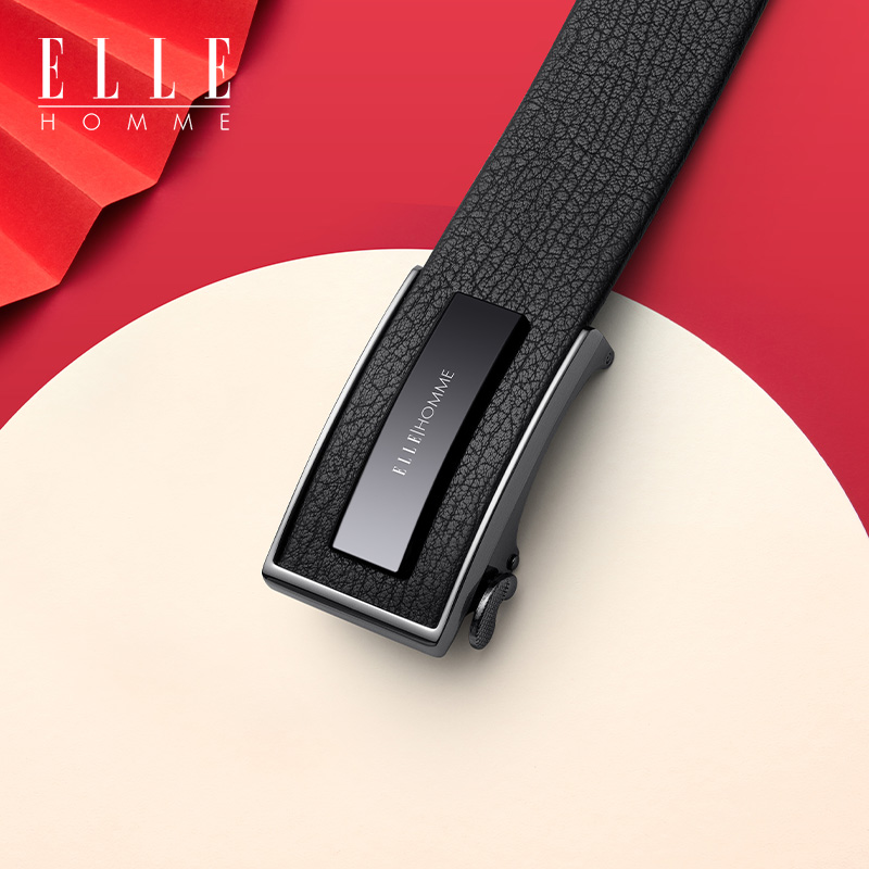法国ELLE男士真皮皮带高档腰带