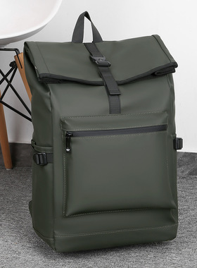 时尚商务防水双肩背包大容量简约百搭潮通勤出差笔记本电脑双肩包