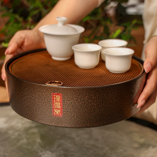 便携不锈钢储水式干泡茶盘