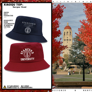 斯坦福大学Stanford周边渔夫帽男女学生青少年户外防晒遮阳盆帽子