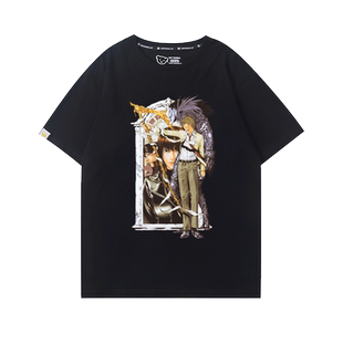 死亡笔记deathnote周边短袖男女2023年夏季新款纯棉百搭t恤衣服潮
