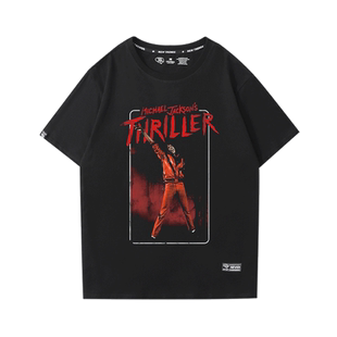 Michael Jackson迈克尔杰克逊周边爱与和平短袖T恤街头男女半袖