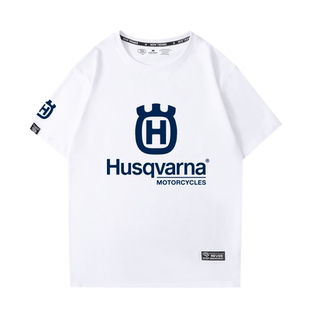 胡斯瓦纳ROCKSTAR Husqvarna车队版T恤GP越野摩托车男女宽松短袖