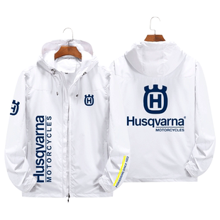 HUSQVARNA胡斯瓦纳车队外套秋冬加绒摩托车男骑行冲锋衣上衣夹克
