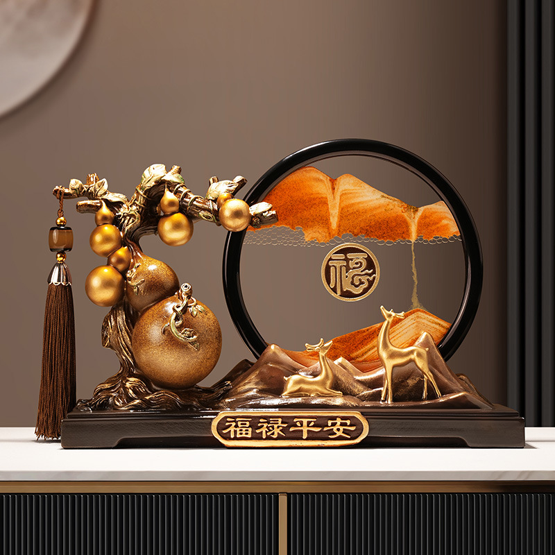 贝汉美创意新中式福禄到流沙画玄关客厅办公室装饰摆件乔迁伴手礼图片