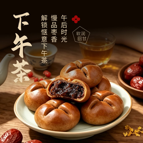 初见半夏枣沙饼250g中式糕点点心枣泥饼办公室休闲早点下午茶零食